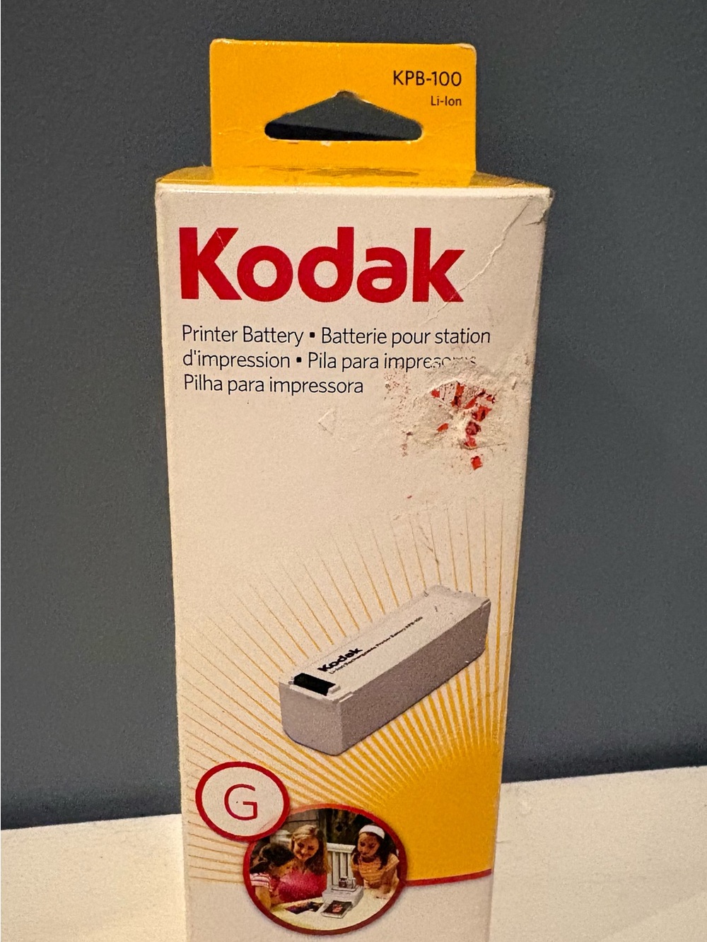 Kodak KPB-100 Rechargeable Li-Ion Printer Battery Used in Box - EasyShare G600